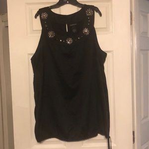 Black satin dressy tank 2/$20